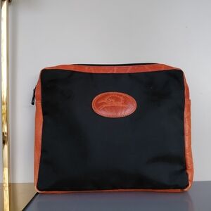 Longchamp Black and Tan Toiletry Bag